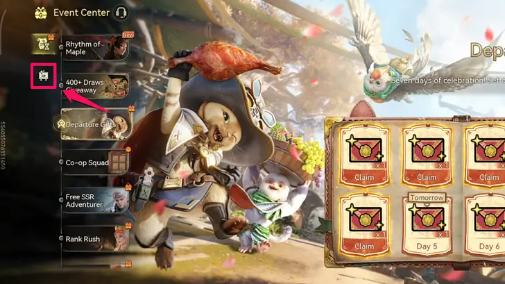 Select the announcement icon